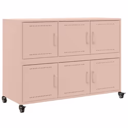 vidaXL Sideboard Storage Cupboard Side Cabinet Highboard Olive Green Steel - pink