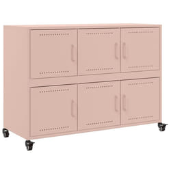 vidaXL Sideboard Storage Cupboard Side Cabinet Highboard Olive Green Steel - pink
