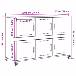 vidaXL Sideboard Storage Cupboard Side Cabinet Highboard Olive Green Steel - pink
