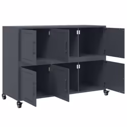 vidaXL Sideboard Storage Cupboard Side Cabinet Highboard Olive Green Steel - anthracite - Additional view 8