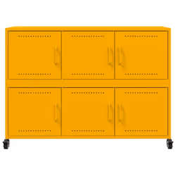 vidaXL Sideboard Storage Cupboard Side Cabinet Highboard Olive Green Steel - yellow - Additional view 5