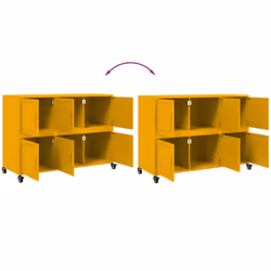 vidaXL Sideboard Storage Cupboard Side Cabinet Highboard Olive Green Steel - yellow - Additional view 9
