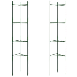vidaXL Tomato Cage Garden Plant Support Tomato Support 2 pcs Steel and PP
