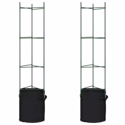 vidaXL Tomato Cages Garden Climbing Plant Support Tomato Support Steel and PP - with bag, 154 cm/ 2 pcs