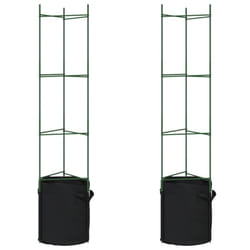 vidaXL Tomato Cages Garden Climbing Plant Support Tomato Support Steel and PP - with bag, 154 cm/ 2 pcs