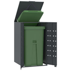 vidaXL Wheelie Bin Storage for Single Bin Rubbish Trash Cover Anthracite Steel