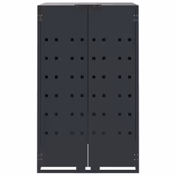 vidaXL Wheelie Bin Storage for Single Bin Rubbish Trash Cover Anthracite Steel