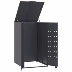 vidaXL Wheelie Bin Storage for Single Bin Rubbish Trash Cover Anthracite Steel - Additional view 6