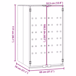 vidaXL Wheelie Bin Storage for Single Bin Rubbish Trash Cover Anthracite Steel - Additional view 9