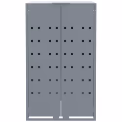 vidaXL Wheelie Bin Storage for Single Bin Garden Store Trash Cover Grey Steel