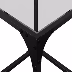 vidaXL Coffee Table with Transparent Glass Top Accent Table Side Table Steel - transparent, 30 x 30 x 40 cm/ 2 pcs - Additional view 7