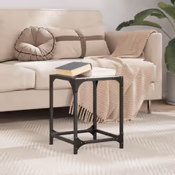 vidaXL Coffee Table with Transparent Glass Top Accent Table Side Table Steel - black, 30 x 30 x 40 cm/ 1 pcs