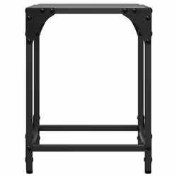 vidaXL Coffee Table with Transparent Glass Top Accent Table Side Table Steel - black, 30 x 30 x 40 cm/ 2 pcs - Additional view 4