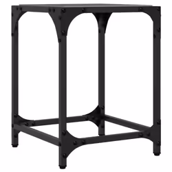 vidaXL Coffee Table with Transparent Glass Top Accent Table Side Table Steel - black, 30 x 30 x 40 cm/ 2 pcs - Additional view 5