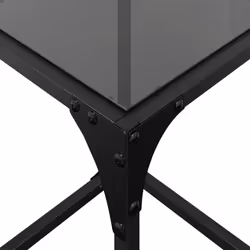 vidaXL Coffee Table with Transparent Glass Top Accent Table Side Table Steel - black, 30 x 30 x 40 cm/ 2 pcs - Additional view 7