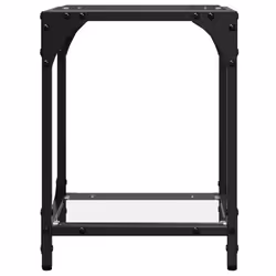 vidaXL Coffee Tables with Black Glass Top End Table Side Table 2 pcs Steel - transparent, 30 x 30 x 40 cm/ 1 pcs - Additional view 4
