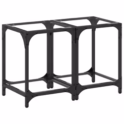 vidaXL Coffee Tables with Black Glass Top End Table Side Table 2 pcs Steel - transparent, 30 x 30 x 40 cm/ 2 pcs