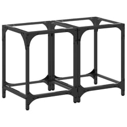 vidaXL Coffee Tables with Black Glass Top End Table Side Table 2 pcs Steel - transparent, 30 x 30 x 40 cm/ 2 pcs