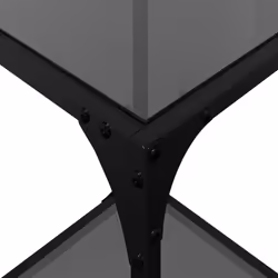 vidaXL Coffee Tables with Black Glass Top End Table Side Table 2 pcs Steel - black, 30 x 30 x 40 cm/ 2 pcs - Additional view 7