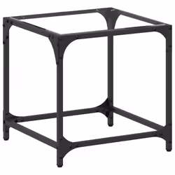 vidaXL Coffee Table with Transparent Glass Top Accent Table Side Table Steel - transparent, 40 x 40 x 40 cm/ 1 pcs