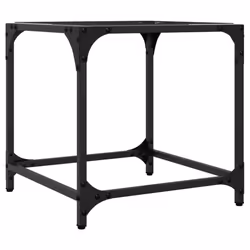vidaXL Coffee Table with Transparent Glass Top Accent Table Side Table Steel - transparent, 40 x 40 x 40 cm/ 2 pcs - Additional view 5