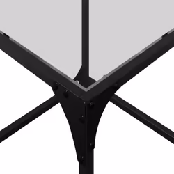 vidaXL Coffee Table with Transparent Glass Top Accent Table Side Table Steel - transparent, 40 x 40 x 40 cm/ 2 pcs - Additional view 7