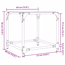 vidaXL Coffee Table with Transparent Glass Top Accent Table Side Table Steel - transparent, 40 x 40 x 40 cm/ 2 pcs - Additional view 8