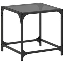 vidaXL Coffee Table with Transparent Glass Top Accent Table Side Table Steel - black, 40 x 40 x 40 cm/ 1 pcs