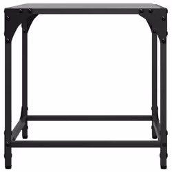 vidaXL Coffee Table with Transparent Glass Top Accent Table Side Table Steel - black, 40 x 40 x 40 cm/ 2 pcs - Additional view 4