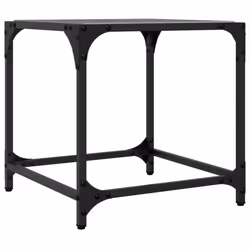 vidaXL Coffee Table with Transparent Glass Top Accent Table Side Table Steel - black, 40 x 40 x 40 cm/ 2 pcs - Additional view 5