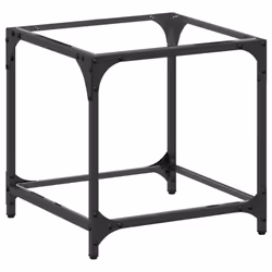 vidaXL Coffee Tables with Black Glass Top End Table Side Table 2 pcs Steel - transparent, 40 x 40 x 40 cm/ 1 pcs
