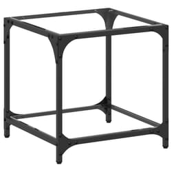 vidaXL Coffee Tables with Black Glass Top End Table Side Table 2 pcs Steel - transparent, 40 x 40 x 40 cm/ 1 pcs