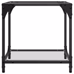 vidaXL Coffee Tables with Black Glass Top End Table Side Table 2 pcs Steel - transparent, 40 x 40 x 40 cm/ 1 pcs - Additional view 4
