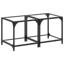 vidaXL Coffee Tables with Black Glass Top End Table Side Table 2 pcs Steel - transparent, 40 x 40 x 40 cm/ 2 pcs