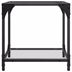 vidaXL Coffee Tables with Black Glass Top End Table Side Table 2 pcs Steel - transparent, 40 x 40 x 40 cm/ 2 pcs - Additional view 4