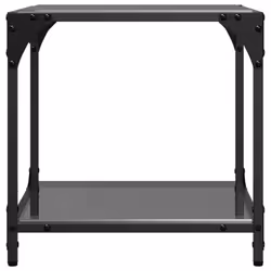 vidaXL Coffee Tables with Black Glass Top End Table Side Table 2 pcs Steel - black, 40 x 40 x 40 cm/ 1 pcs - Additional view 4