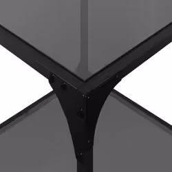 vidaXL Coffee Tables with Black Glass Top End Table Side Table 2 pcs Steel - black, 40 x 40 x 40 cm/ 1 pcs - Additional view 7