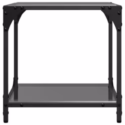 vidaXL Coffee Tables with Black Glass Top End Table Side Table 2 pcs Steel - black, 40 x 40 x 40 cm/ 2 pcs - Additional view 4