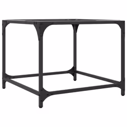 vidaXL Coffee Table with Transparent Glass Top Accent Table Side Table Steel - transparent, 50 x 50 x 40 cm/ 1 pcs - Additional view 5