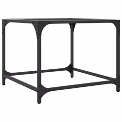 vidaXL Coffee Table with Transparent Glass Top Accent Table Side Table Steel - transparent, 50 x 50 x 40 cm/ 2 pcs - Additional view 5