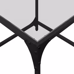 vidaXL Coffee Table with Transparent Glass Top Accent Table Side Table Steel - transparent, 50 x 50 x 40 cm/ 2 pcs - Additional view 7