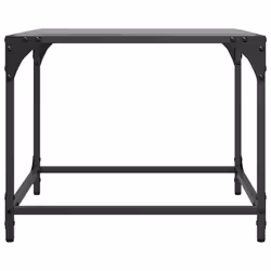vidaXL Coffee Table with Transparent Glass Top Accent Table Side Table Steel - black, 50 x 50 x 40 cm/ 2 pcs - Additional view 4