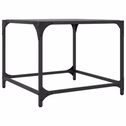 vidaXL Coffee Table with Transparent Glass Top Accent Table Side Table Steel - black, 50 x 50 x 40 cm/ 2 pcs - Additional view 5