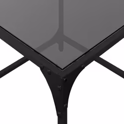 vidaXL Coffee Table with Transparent Glass Top Accent Table Side Table Steel - black, 50 x 50 x 40 cm/ 2 pcs - Additional view 7