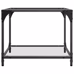 vidaXL Coffee Tables with Black Glass Top End Table Side Table 2 pcs Steel - transparent, 50 x 50 x 40 cm/ 2 pcs - Additional view 4