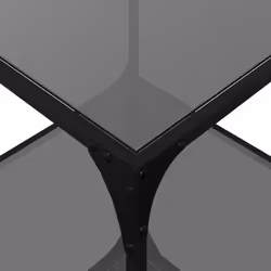 vidaXL Coffee Tables with Black Glass Top End Table Side Table 2 pcs Steel - black, 50 x 50 x 40 cm/ 2 pcs - Additional view 7