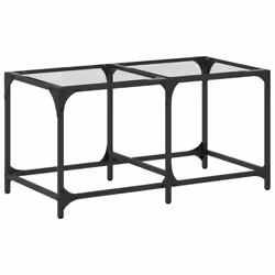 vidaXL Coffee Table with Transparent Glass Top End Table Side Table Steel - transparent, 78.5 x 40 x 40 cm