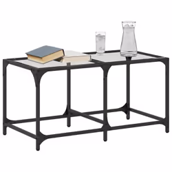 vidaXL Coffee Table with Transparent Glass Top End Table Side Table Steel - transparent, 78.5 x 40 x 40 cm