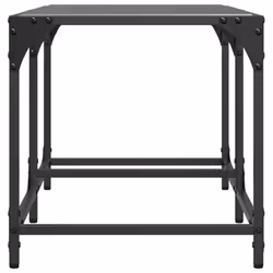 vidaXL Coffee Table with Transparent Glass Top End Table Side Table Steel - black, 78.5 x 40 x 40 cm - Additional view 4