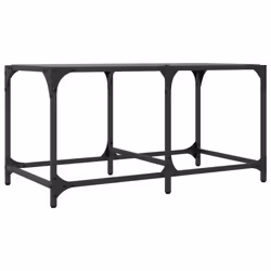 vidaXL Coffee Table with Transparent Glass Top End Table Side Table Steel - black, 78.5 x 40 x 40 cm - Additional view 5